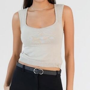Klassy Knit Square Neck Brami - Cream (Size L)